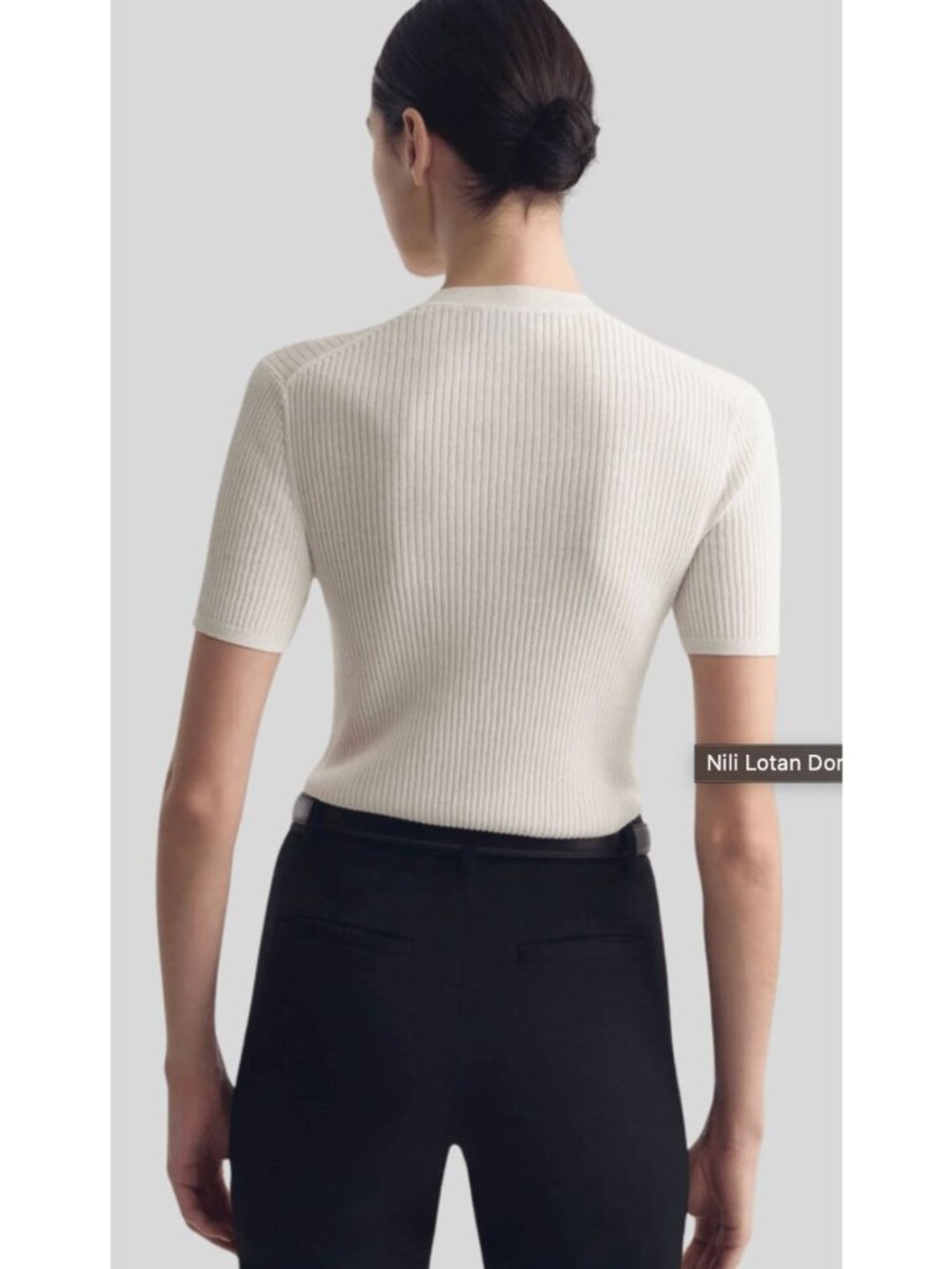 Nili Lotan Dorset Sweater Cotton Ivory-sz XL - Picture 2 of 8